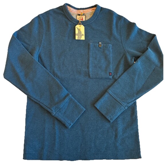 NWT Relwen Micro Waffle Crew, Exclusive, Long Sleeve, Men Size S, Blue - Picture 4 of 8